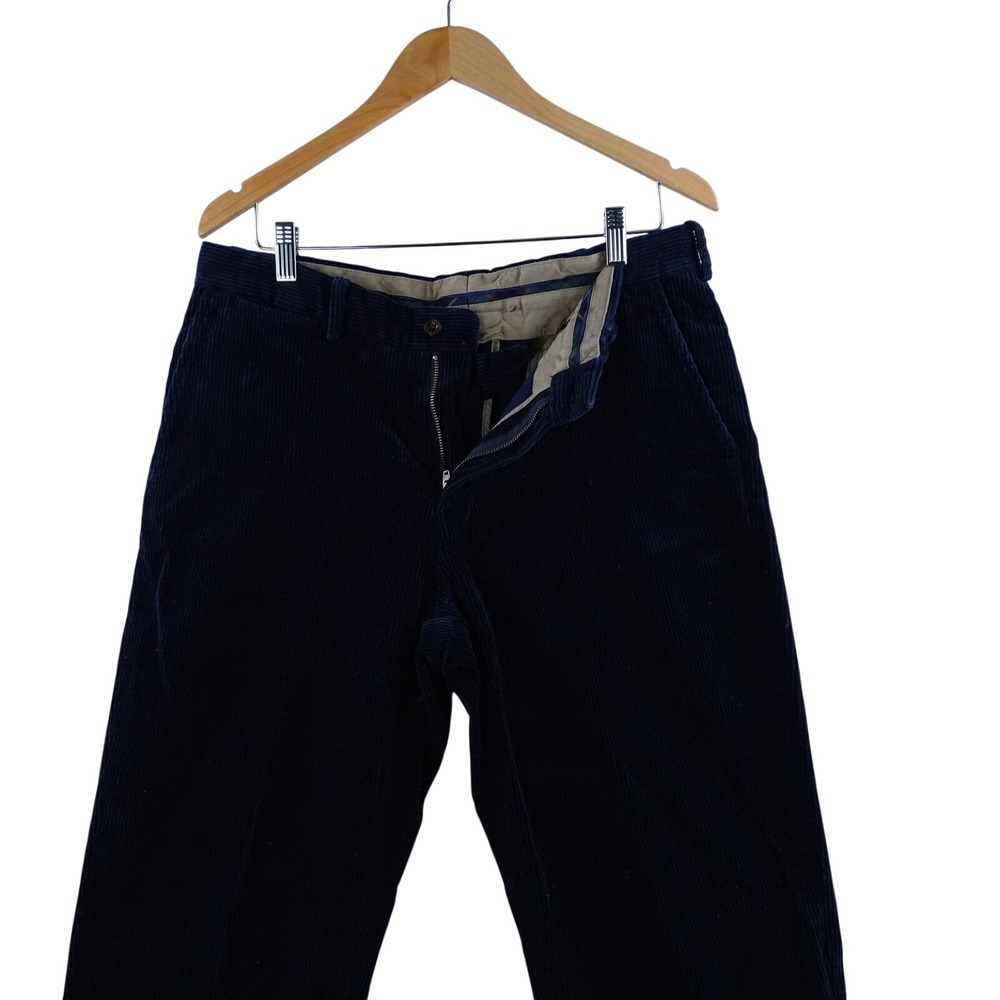 Vintage Polo Ralph Lauren Preston Pant Men Navy Corduroy Straight Fit Size 34x30